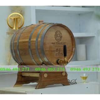 Thùng gỗ sồi dung tích 50L, thùng gỗ sồi trang trí, 100% gỗ sồi nhập khẩu, không keo - không hóa chất - không rò rỉ