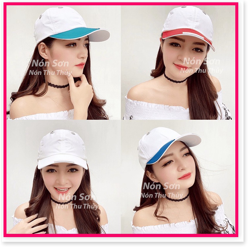 Mũ Lưỡi Trai Nón Sơn Logo Vuông Vải Dù Đen Viền Đen Chính Hãng Hàng Chuẩn Tem 7 Màu Thời Trang Cao Cấp Mới 2023