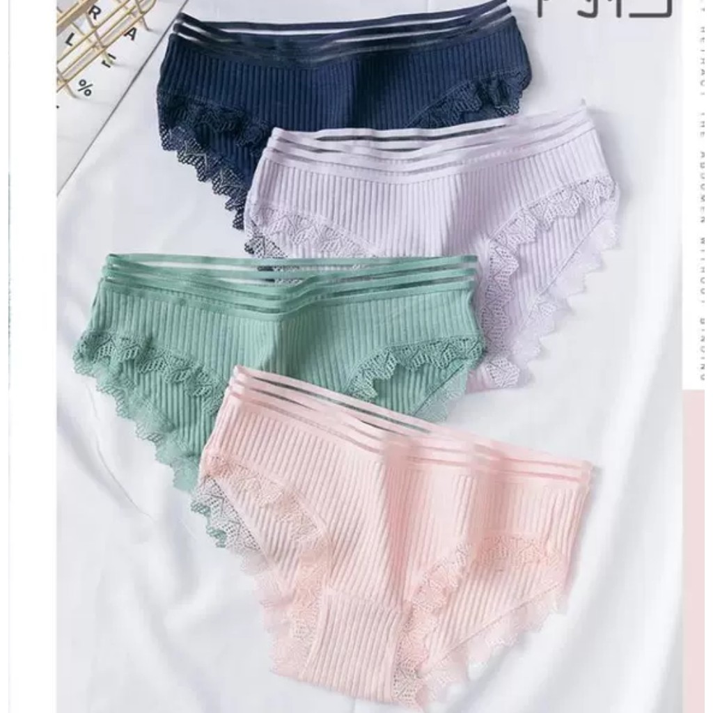 Quần Lót Nữ Sexy Viền ren chất cotton kháng khuẩn màu ngẫu nhiên