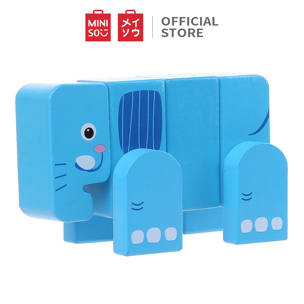 [Mã LIFEHL154 giảm 15% đơn 250K] Đồ chơi xếp hình gỗ Miniso chú voi xanh