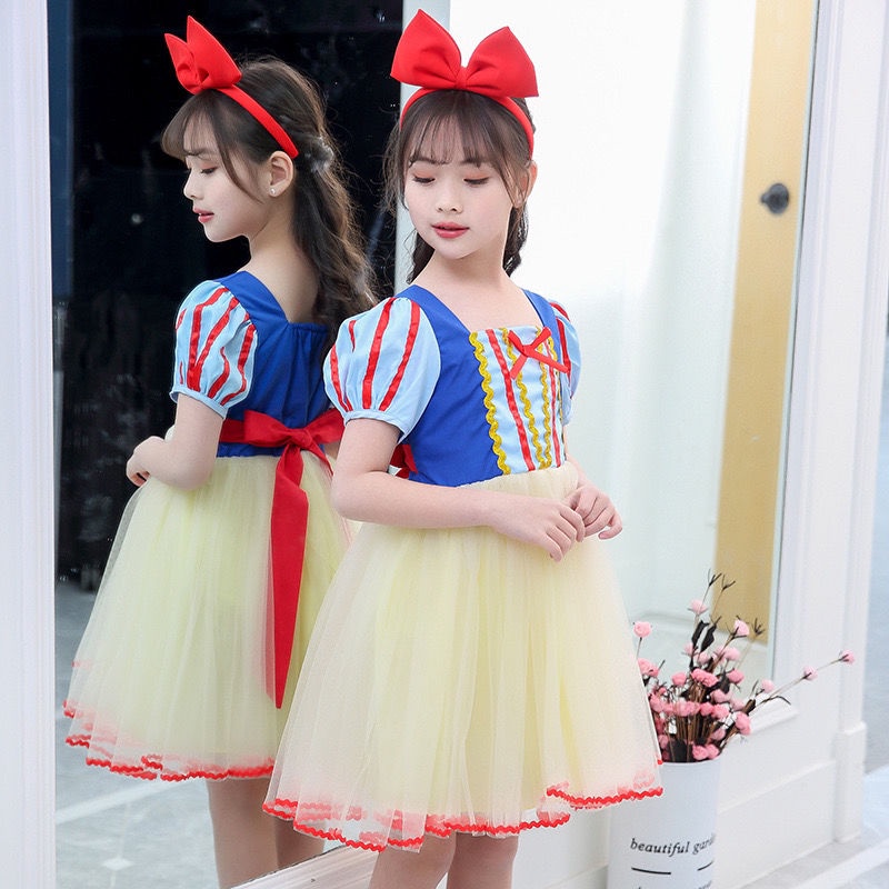 Đầm Công Chúa Bạch Tuyết Thời Trang Mùa Hè Phong Cách Mới Cho Bé Gái