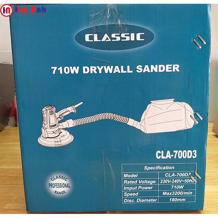 Máy mài tường bê tông cầm tay, đánh chà nhám sơn tường có hút bụi Classic CLA-700D3 chất lượng cao, lõi dây đồng