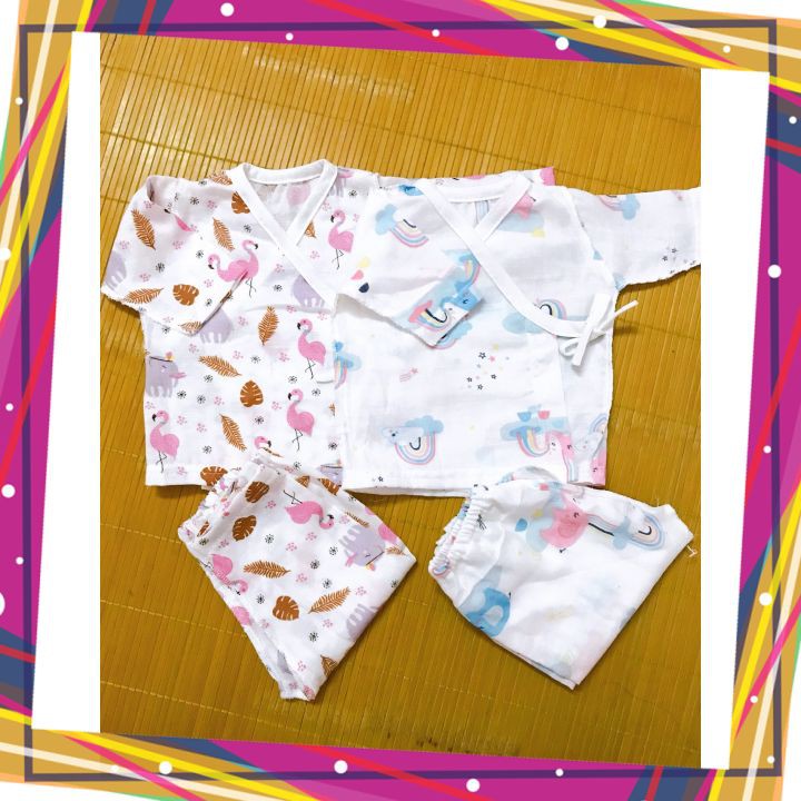 Quần áo cho trẻ sinh non ✨𝙎𝙞𝙯𝙚 𝙧𝙞𝙚̂𝙣𝙜✨Set gồm 2 bộ quần áo vải sợi tre 𝗰𝗮𝗼 𝗰𝗮̂́𝗽, thoáng mát, lành tính