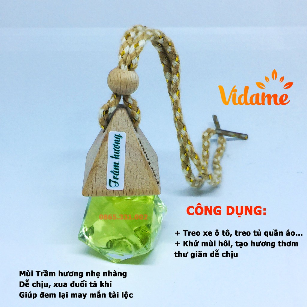 Tinh dầu thơm treo xe Trầm Hương VIDAME - hương trầm thơm dễ chịu, thư giãn