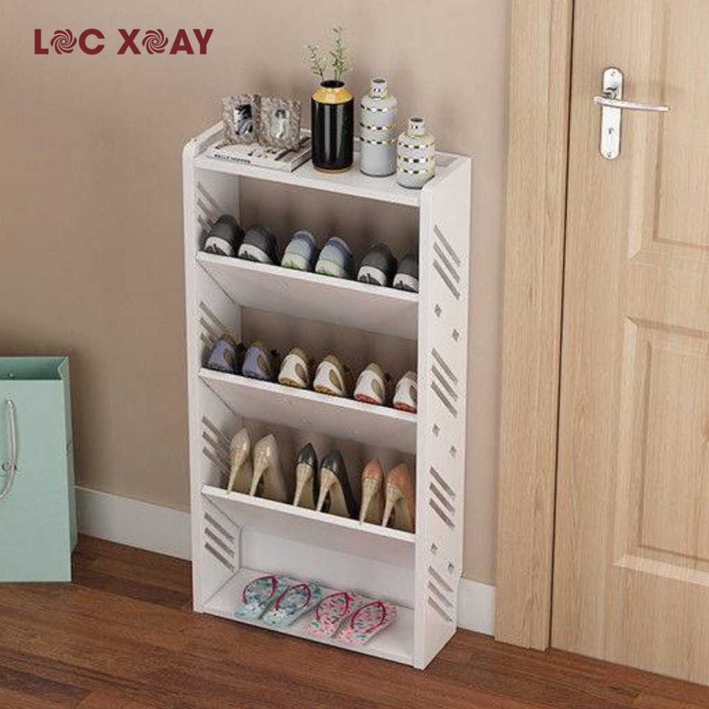 Kệ Để Giày Dép Gỗ Nhựa Pitech Thông Minh Tiết Kiệm Diện Tích, Kệ Giầy Dép Lắp Ghép Chống Nước Tuyệt Đối_Lốc Xoáy