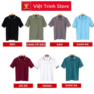 Combo 2 Áo Polo Nam Họa Tiết Có Cổ Chất Liệu Cotton Thấm Hút Mồ Hôi Thoáng Mát - Việt Trinh