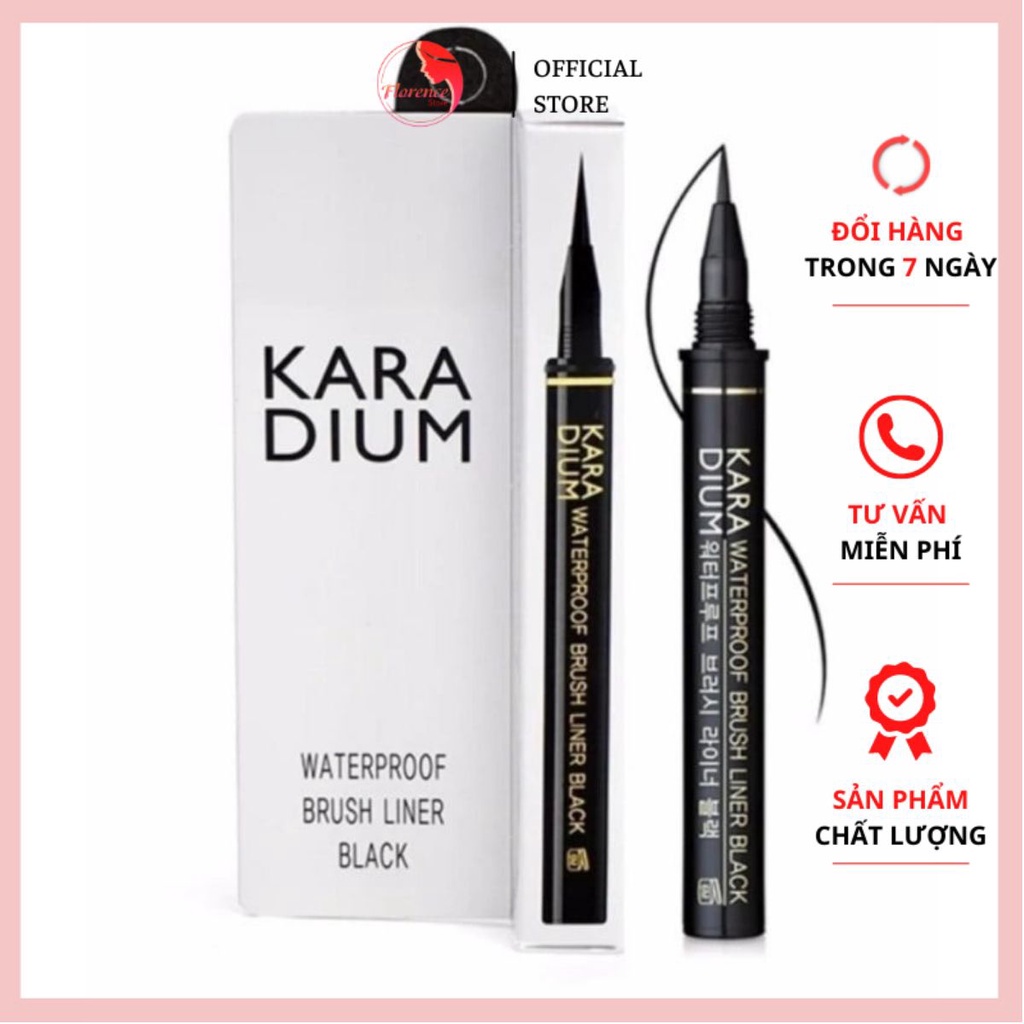 KẺ MẮT DẠ KHÔNG LEM,KHÔNG TRÔI Karadium Waterproof Brush Liner Black