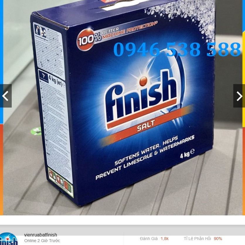 Muối rửa bát Finish hộp 4kg - Nhập Khẩu EU