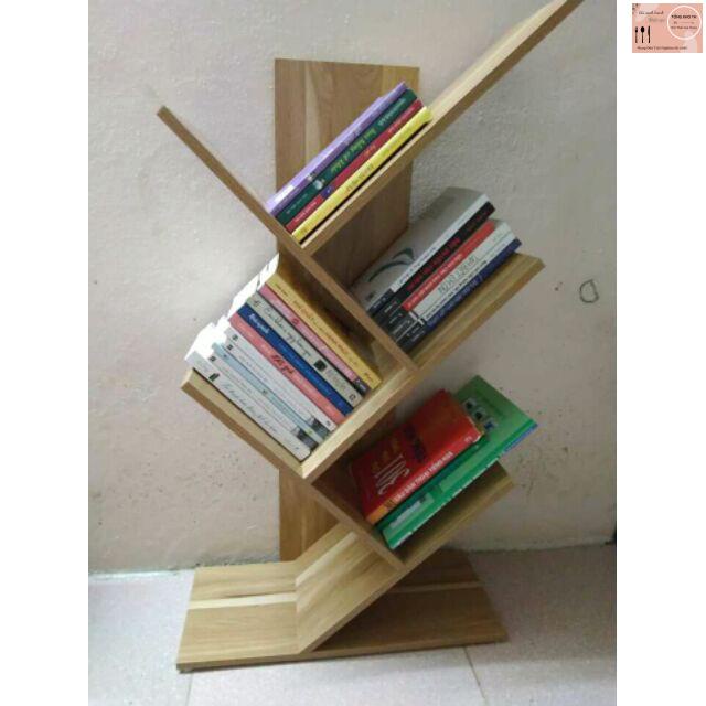 Kệ sách hình xương cá vân gỗ - Giá đẻ sách (GIÁ TẠI XƯỞNG)