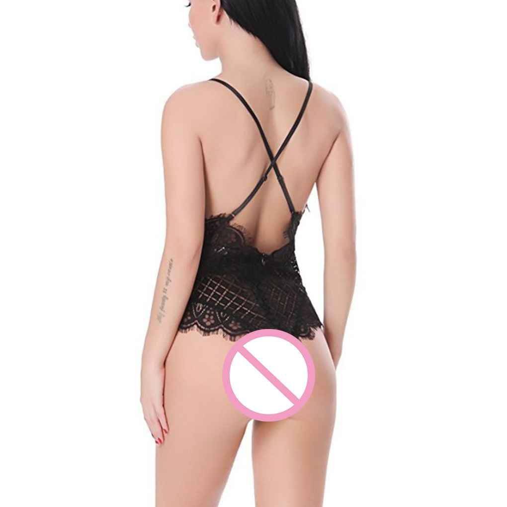 Jumpsuit 2 dây cổ chữ V phối ren hoa quyến rũ cho nữ