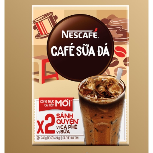 Hộp 10 gói × 20g NESCAFE Cà phê sữa đá