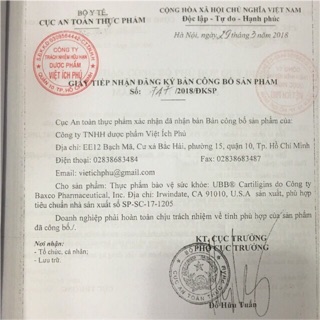  Viên sụn cá mập UBB Cartiligins - Chai 100 viên