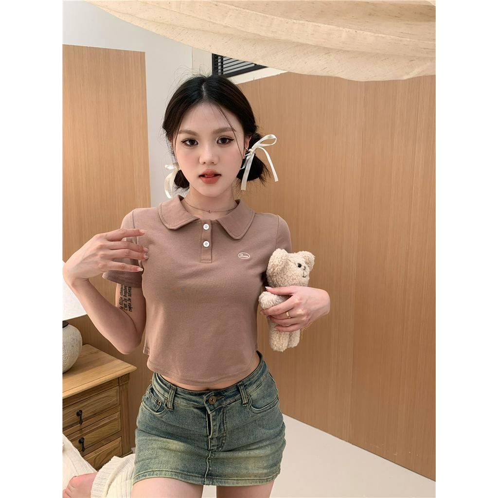 Áo Thun polo Chính Hãng Ngắn Tay Thêu Họa Tiết Cổ Điển 63033