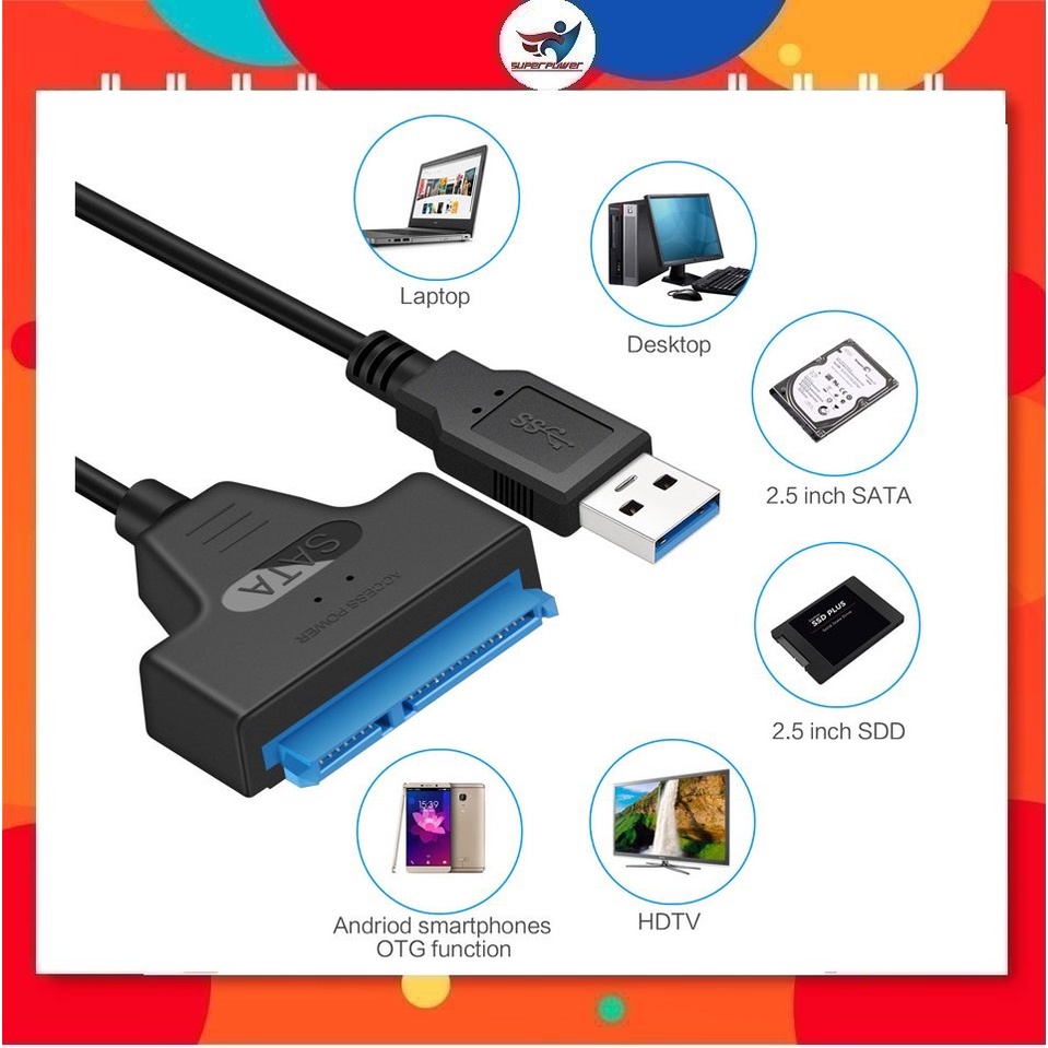 DÂY CÁP TÍN HIỆU CHUYỂN ĐỔI USB 3.0 RA CỔNG SATA 22PIN 2.5 YR USB-76B