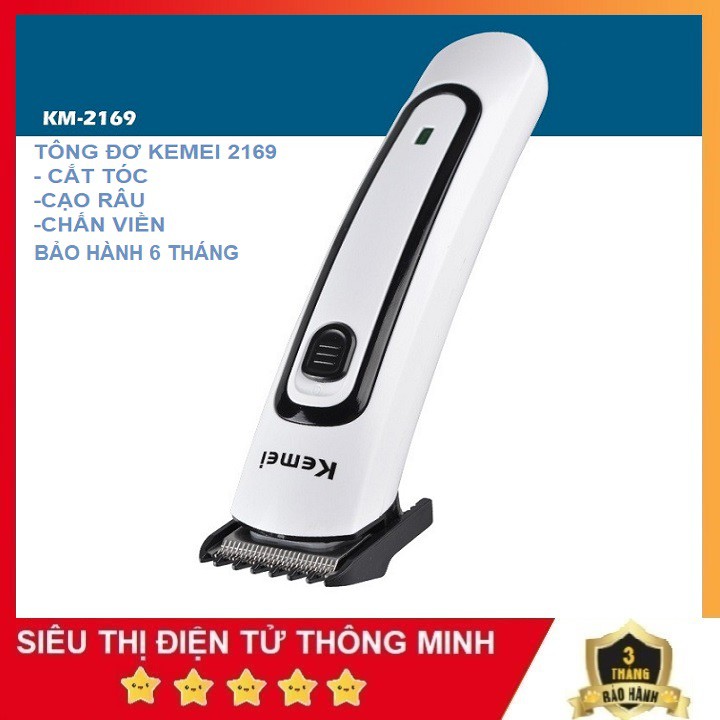 Tông Đơ Cắt Tóc Kemei KM-2169 - Tông Đơ Cạo Râu Cắt Tóc Trấn Viền Chính Hãng Bảo Hành 6 Tháng