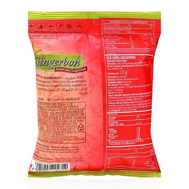 Kẹo gừng dẻo gói 125g