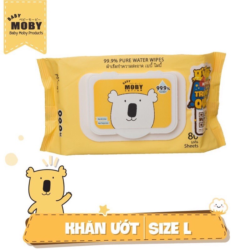 Khăn Ướt MOBY Tinh Khiết Chính Hãng