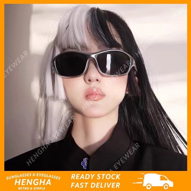 Kính Mát Thể Thao Tròng Gương Màu Sắc Kẹo Ngọt Phong Cách Steampunk Cho Nữ