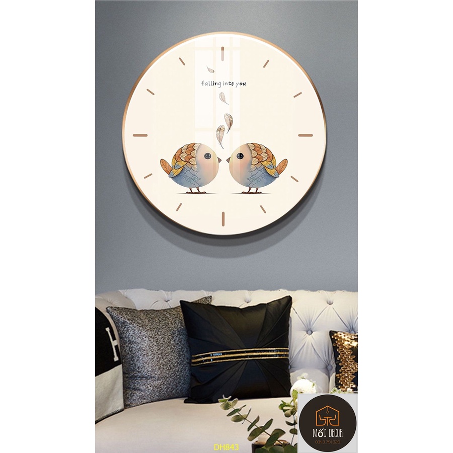 Đồng Hồ Treo Tường Kim Trôi Treo, mặt phủ bóng chạy êm ru có nhiều size để trang trí decor phòng