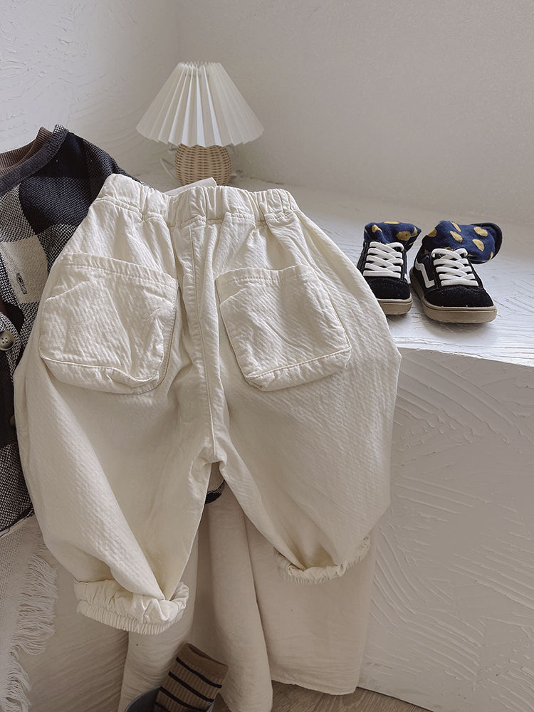 Quần dài cotton vải lanh dáng mỏng chống muỗi thời trang dành cho cả bé trai và bé gái