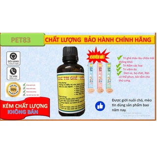 Thuốc đặc trị ghẻ, viêm da, nấm, bọ chét cho chó mèo.