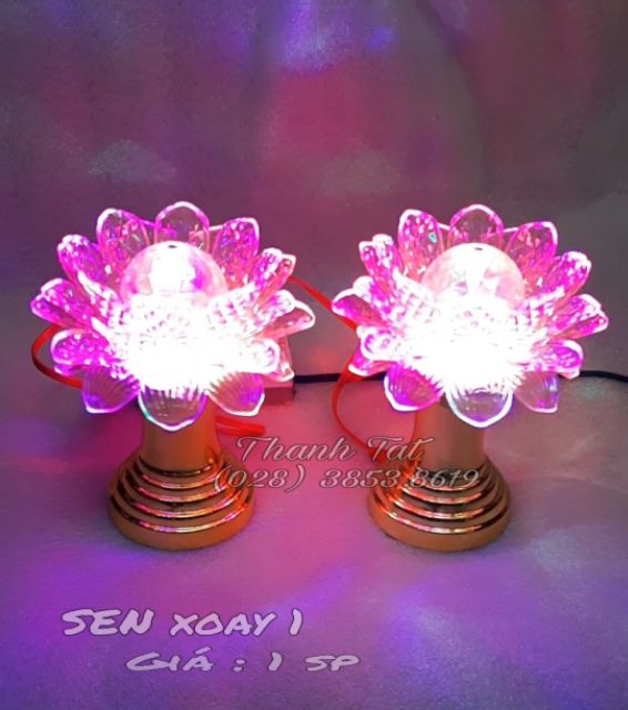 Đèn Thờ sen xoay 1 (Giá 1 cái )