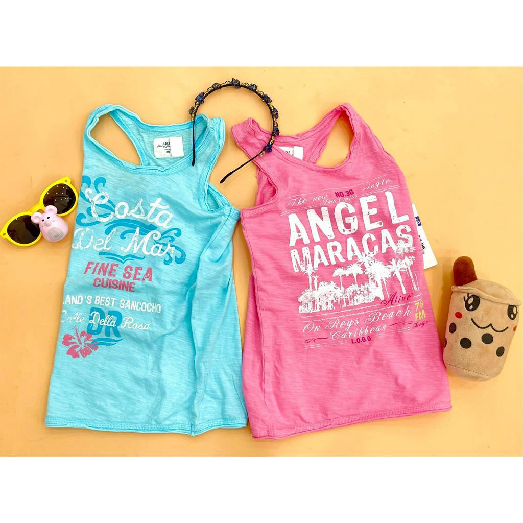 Aó 3 lỗ cotton xước áo sát nách bé gái HM VNXK dư xịn size 2-14 tuổi