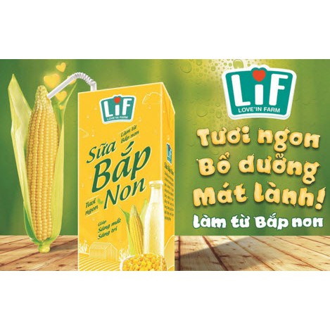 LỐC 4 HỘP SỮA LIF BẮP NON 180ml