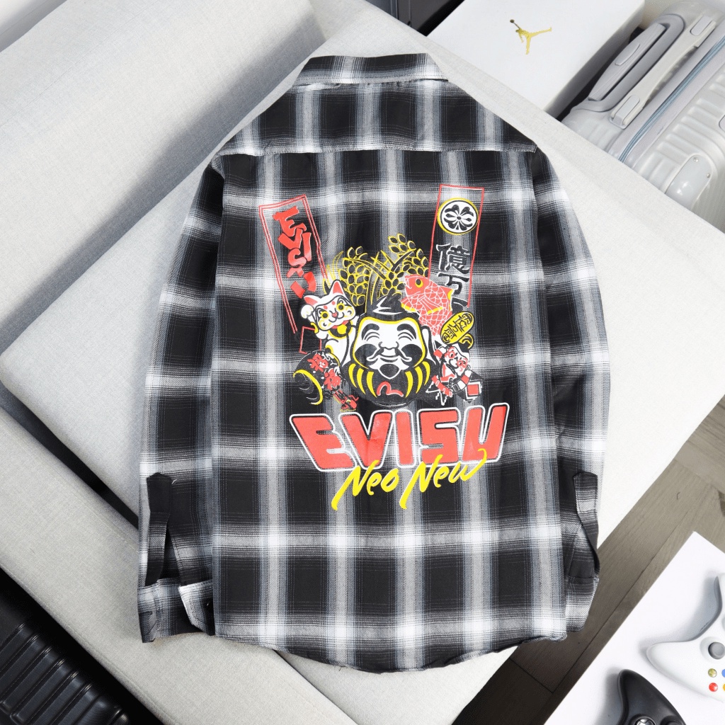 (Free Ship) ÁO SƠ MI NAM- ÁO KHOÁC NAM CARO EVISUS NEO NEW THẦN TÀI ẬP VÀO NHÀ SIÊU MAY MẮN- CHẤT VẢI NỈ CARO MỀM MỊN MÁ