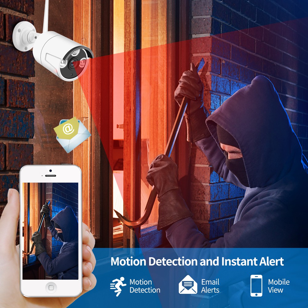 Bộ camera quan sát loosafe WiFi 4 kênh không dây Full HD 1080P, quan sát từ xa trên di động