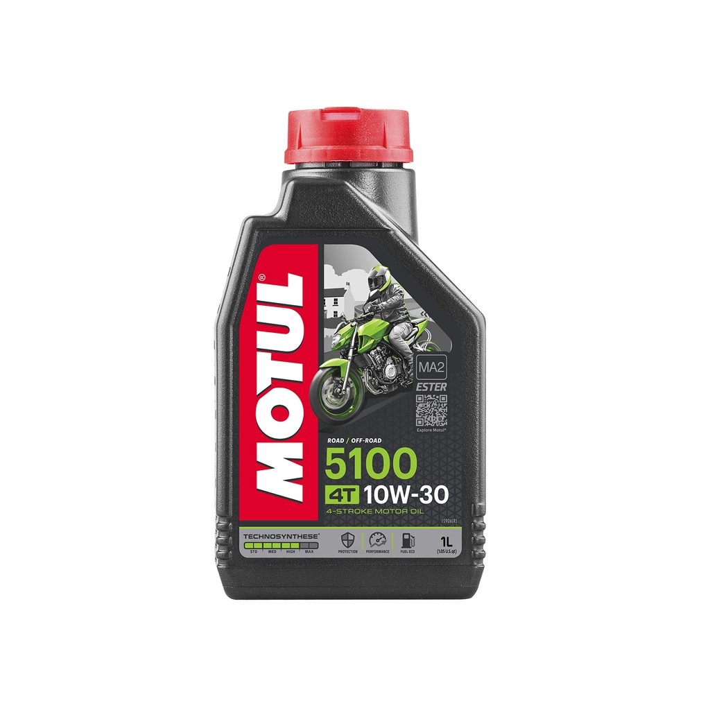 Nhớt xe số đời mới cao cấp Motul 5100 4T 10W30 công nghệ Ester tổng hợp 100% API SM, MA2 - dùng đường phố đường trường