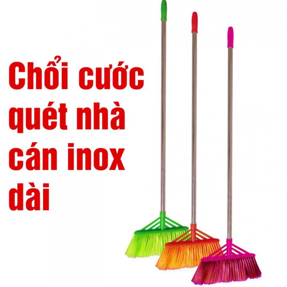 Chổi cước quét nhà - Cán inox dài