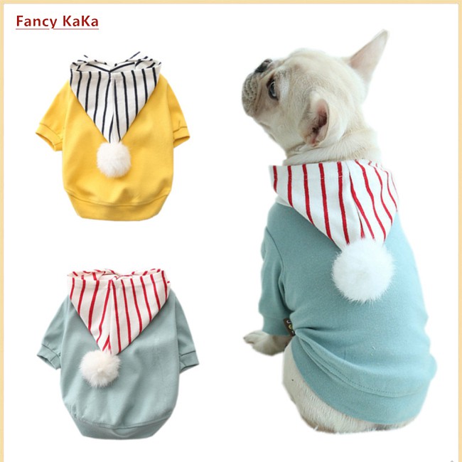 pet home Áo sweater có nón gắn cục bông dài 2 feet dành cho thú cưng chó mèo chó bull Pháp