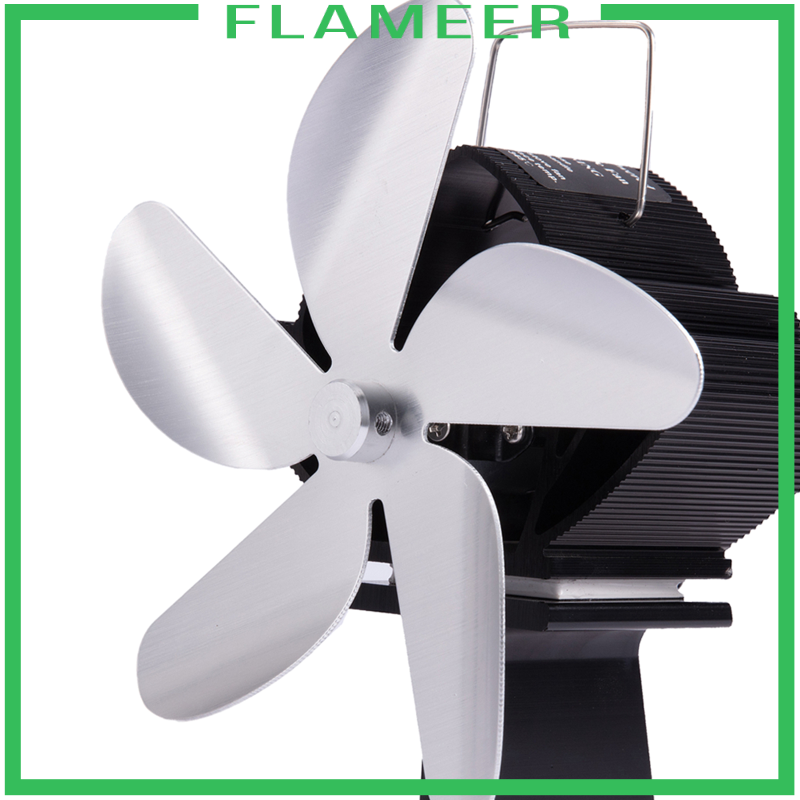 [FLAMEER]Wood Stove Fan Heat Powered Fireplace Log Burner Fireplace 5 Blades Black