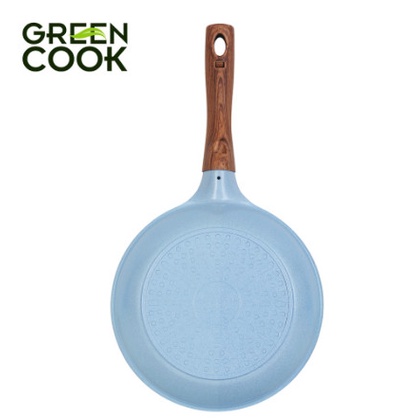Chảo đúc đáy từ men đá xanh sapphire Green Cook GCP09 với 10 lớp chống dính an toàn cho sức khoẻ
