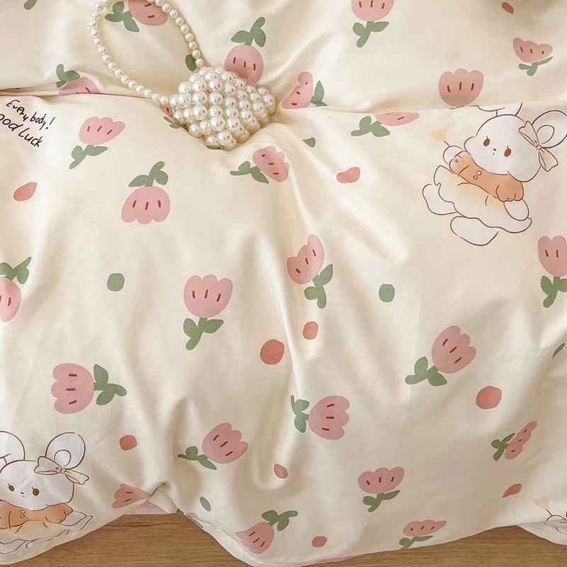 Bộ Chăn Ga Gối Cotton Living - 100% Cotton Hoạ Tiết MÂY BEDDING