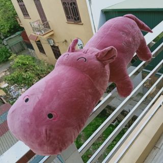 Thú nhồi bông, gấu bông Hà mã tím, hà mã hồng hàng cao cấp,size lớn 1m