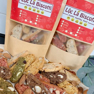 300gr Biscotti Lộc Lá Healthy vị Cam - Nghệ ,7 loại ngũ cốc không đường, không chất bảo quản, 100% lúa mạch nguyên cám