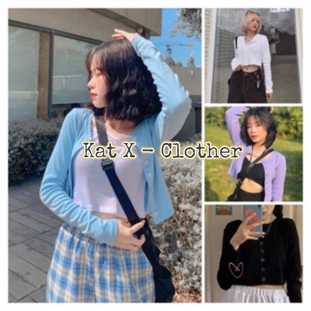 Áo Thun Nữ❤️FREESHIP❤️ Áo khoác cadigan 7 cúc dài tay 8 màu