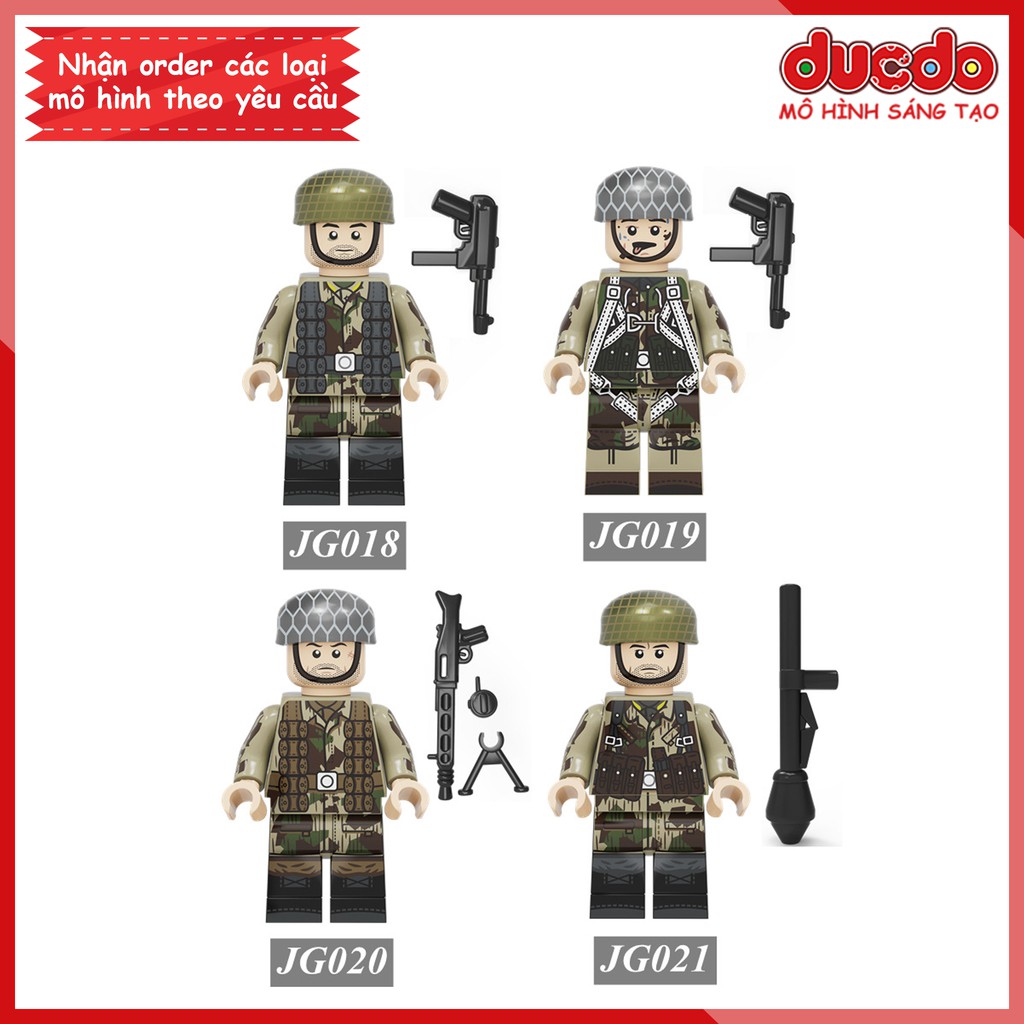 Minifigures chiến binh Army trong chiến tranh thế giới - Đồ chơi Lắp ghép Xếp hình Mô hình Mini WW2 JG 018 - 021
