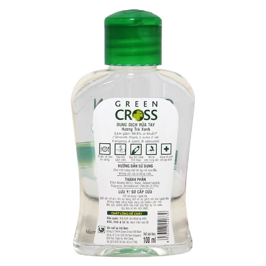 Dung dịch rửa tay Green Cross hương trà xanh 100ml | BigBuy360 - bigbuy360.vn