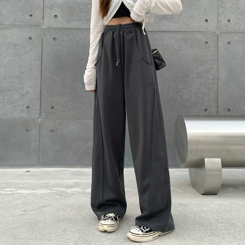 Quần dài SUXI lưng cao ống rộng phong cách Hàn Quốc cho nữ