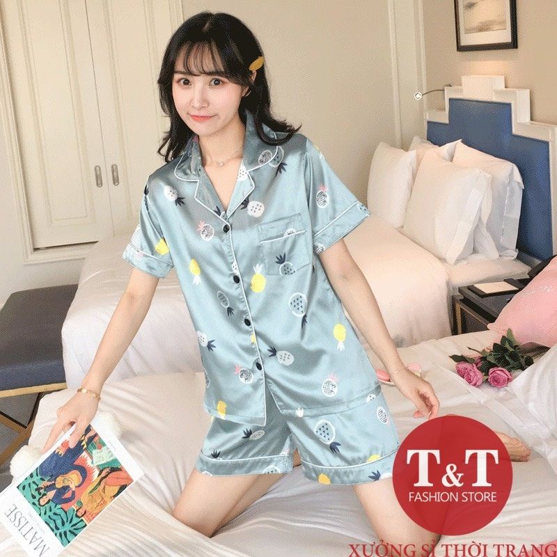 Đồ Ngủ Nữ Pijama Chất Lụa Bộ Đồ Ngủ Chất Liệu Cao Cấp,Mềm Mịn