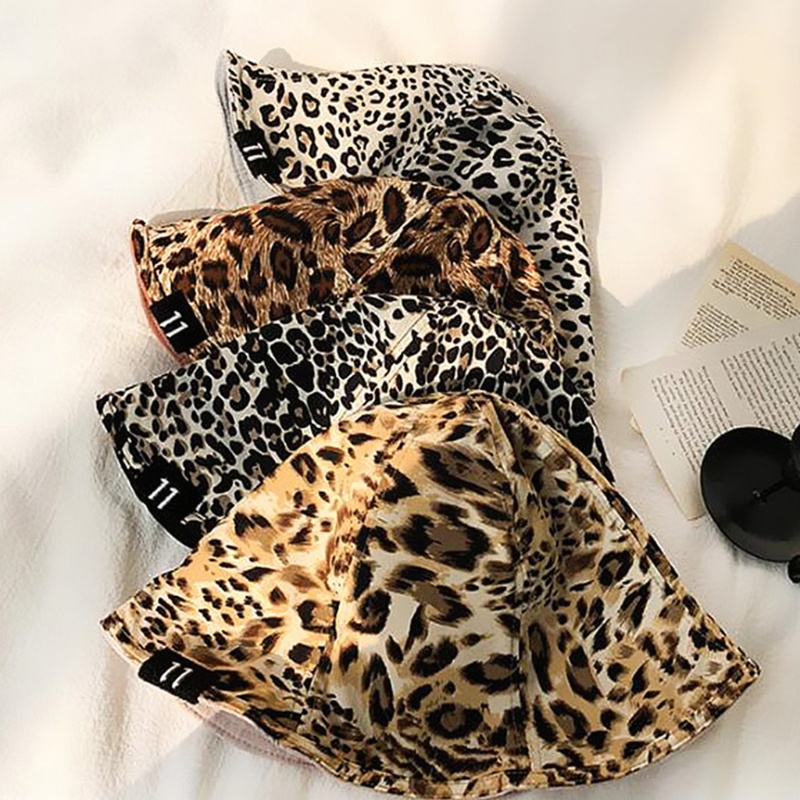 Mũ Tai Bèo Cotton Hai Mặt Họa Tiết Da Báo Thời Trang