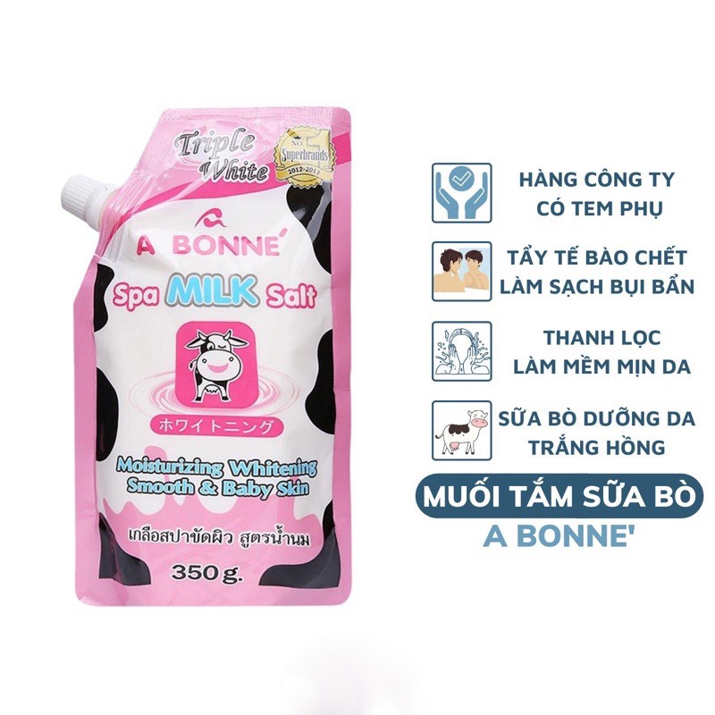 Muối Tắm Sữa Bò Tẩy Tế Bào Chết A Bonne Spa Milk Salt Thái Lan Toàn Thân 350gr