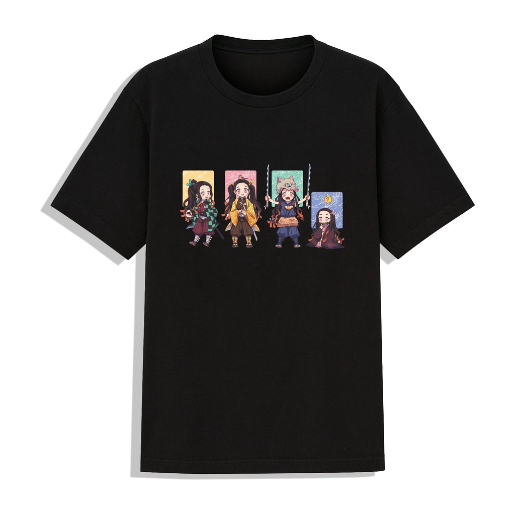 Áo Thun Unisex Tay Lỡ Form Rộng Hình Nhân Vật Nữ Anime Demon Slayer Kimetsu No Yaiba In 2 Mặt