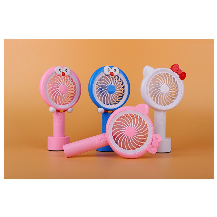 QUẠT GẬP CẦM TAY HELLO KITTY ĐÁNG YÊU, XINH XẮN CÓ CHÂN ĐẾ, CÓ SẠC, CÓ ĐÈN LED