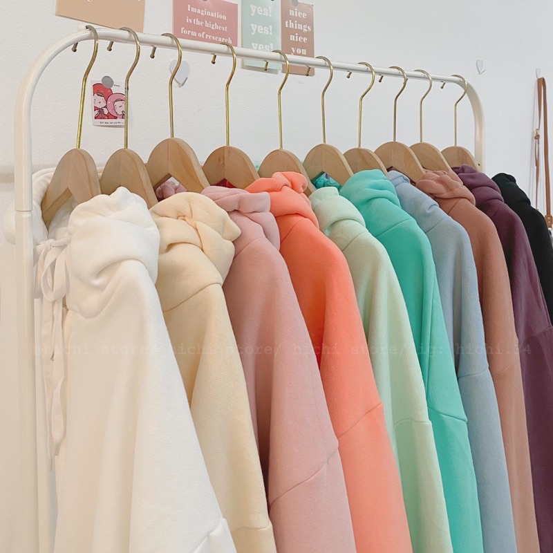 áo hoodie kéo khoá nỉ bông trơn unisex nam nữ sweater 10 màu hichi | BigBuy360 - bigbuy360.vn