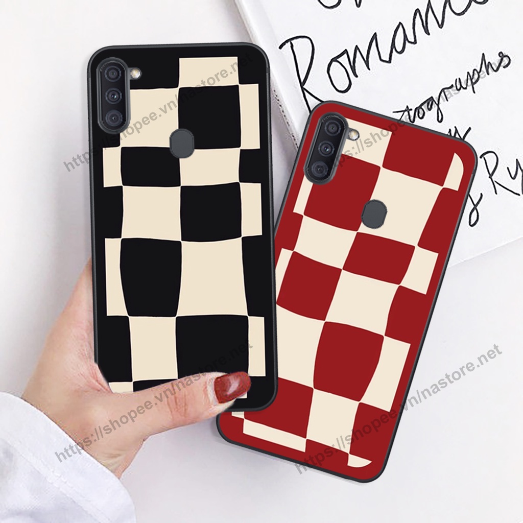Ốp lưng Samsung A11 / M11 mặt cười, họa tiết caro đơn giản đẹp cute