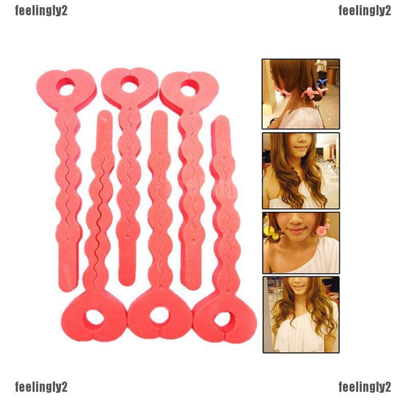 ❤Mặt Trời❤ Bộ 6 Miếng Đệm Xốp Hình Oval Hỗ Trợ Tạo Kiểu Tóc